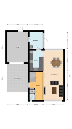 Plattegrond - Dreef 18, 7681 CS Vroomshoop - Begane grond.jpg